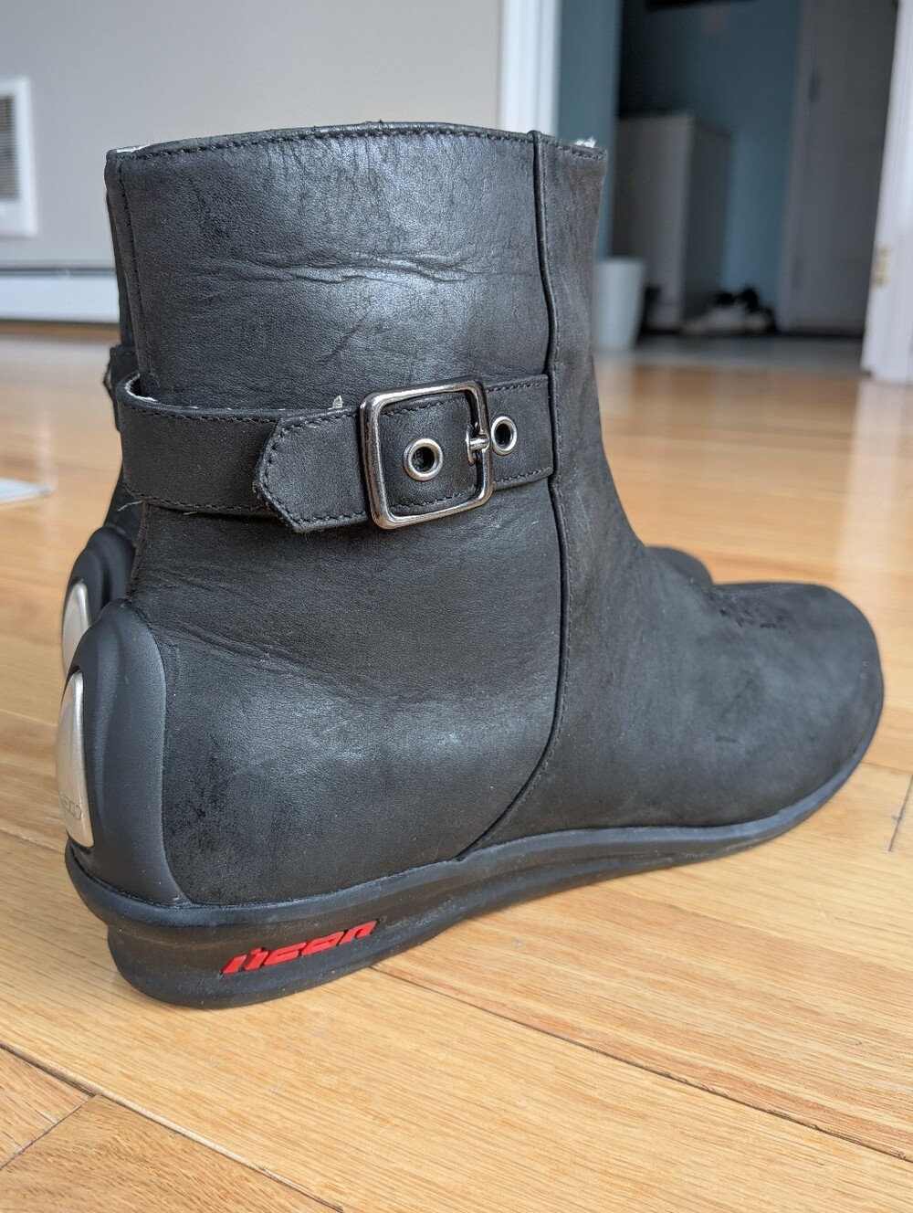 ICON Motosports "Sacred" Low Leather Motorcycle Riding Boots Black Size 8